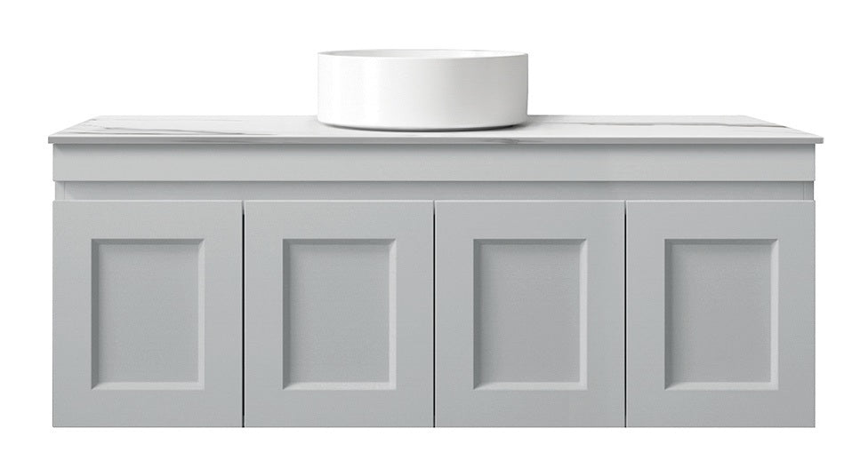 OTTI HAMPTON MARK II MATTE GREY 1500MM DOUBLE BOWL WALL HUNG VANITY