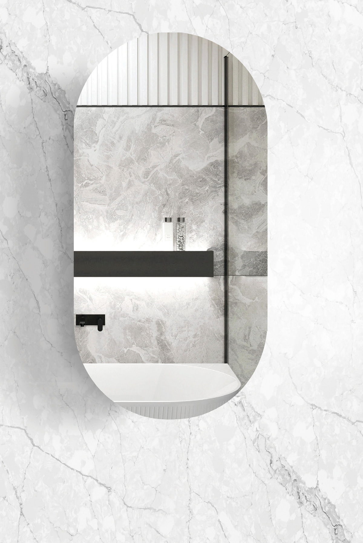 OTTI NOOSA MATTE WHITE 900MM SHAVING CABINET