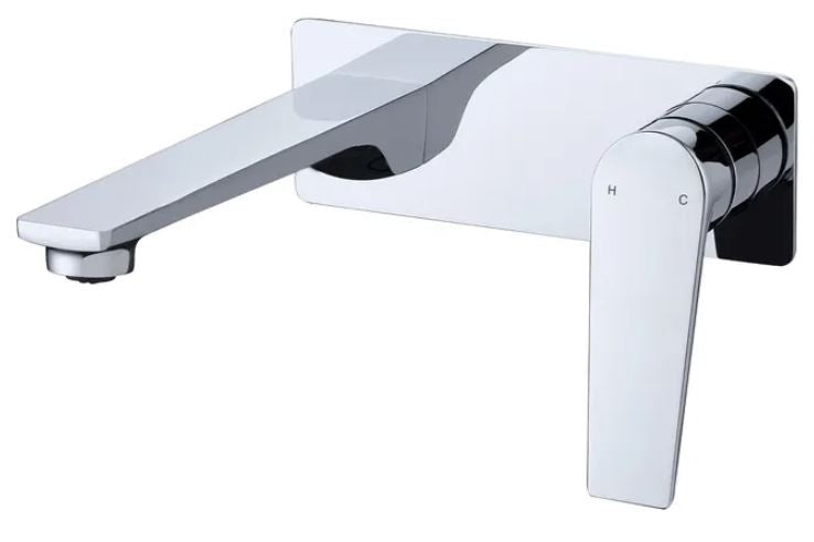 INSPIRE ZEVIO WALL BASIN MIXER BRUSHED NICKEL