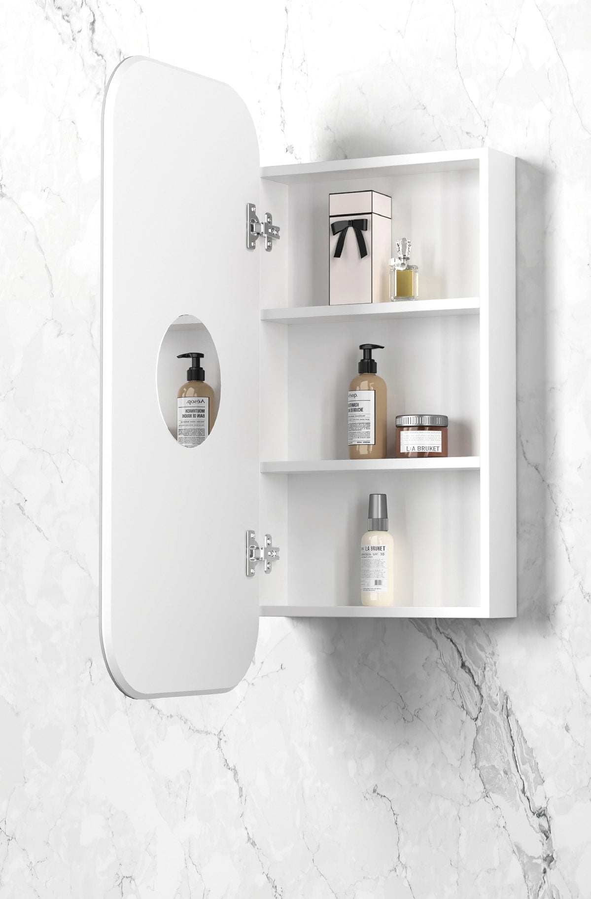 OTTI NEWPORT MATTE WHITE 900MM SHAVING CABINET