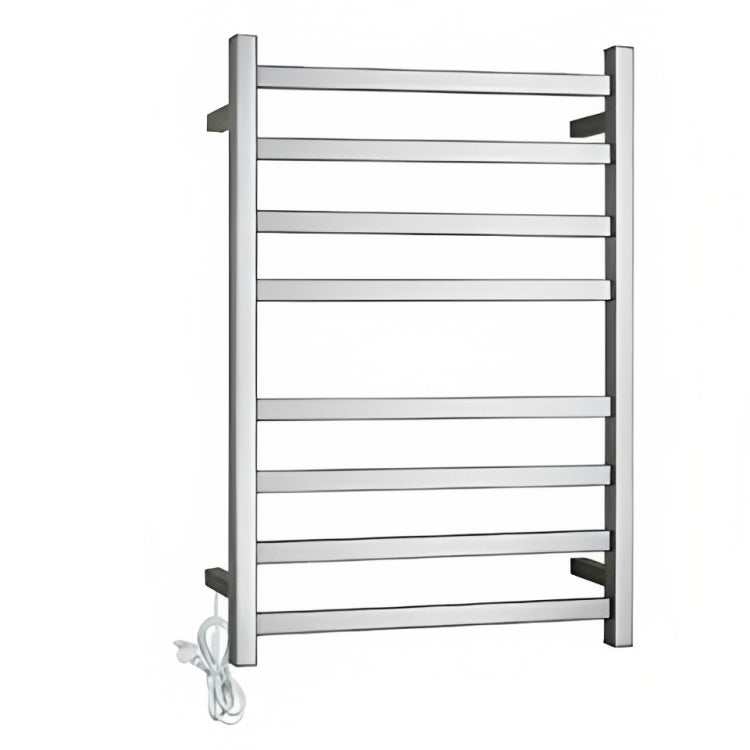 INSPIRE HEATED TOWEL RAIL 8 BAR SQUARE MATTE BLACK