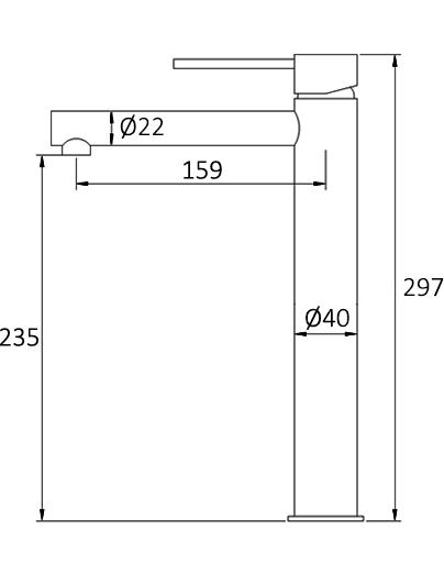 INSPIRE ROUL TALL BASIN MIXER CHROME