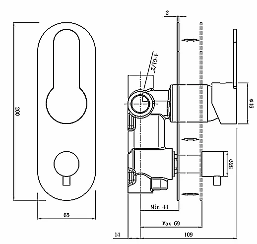 INSPIRE VOGH WALL DIVERTER MIXER CHROME