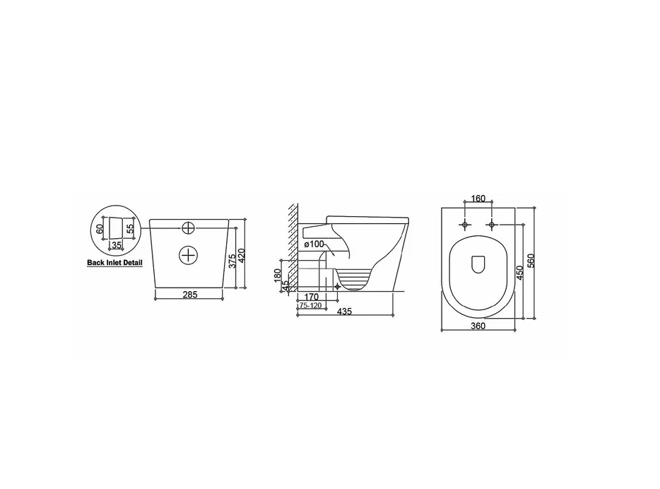 INSPIRE ALZANO WF PAN R&amp;T SET GLOSS WHITE