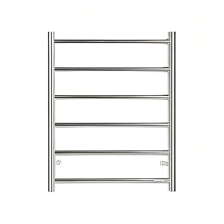 INSPIRE HEATED TOWEL RAIL 6 BAR ROUND MATTE BLACK