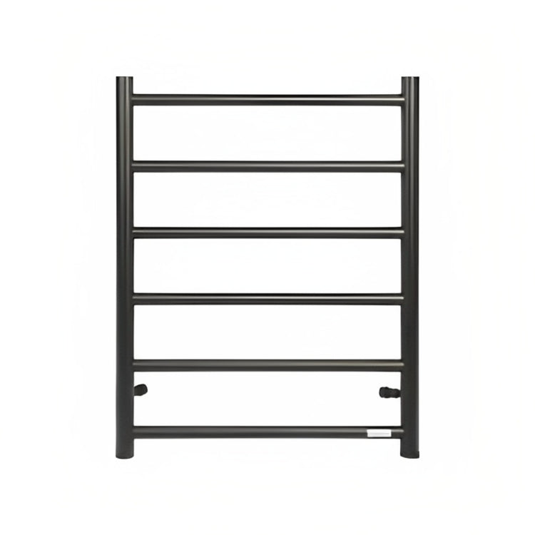 INSPIRE HEATED TOWEL RAIL 6 BAR ROUND MATTE BLACK