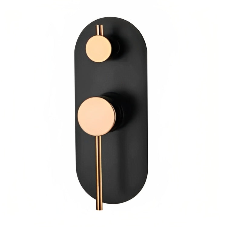 INSPIRE ROUL WALL DIVERTER MIXER MATTE BLACK AND ROSE GOLD