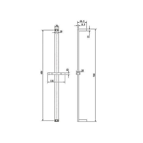 INSPIRE TARAN SHOWER RAIL CHROME