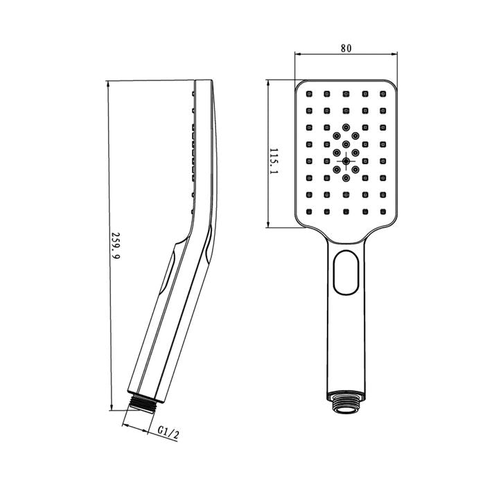 INSPIRE TWIN SHOWER ON RAIL SQUARE BRUSHED NICKEL