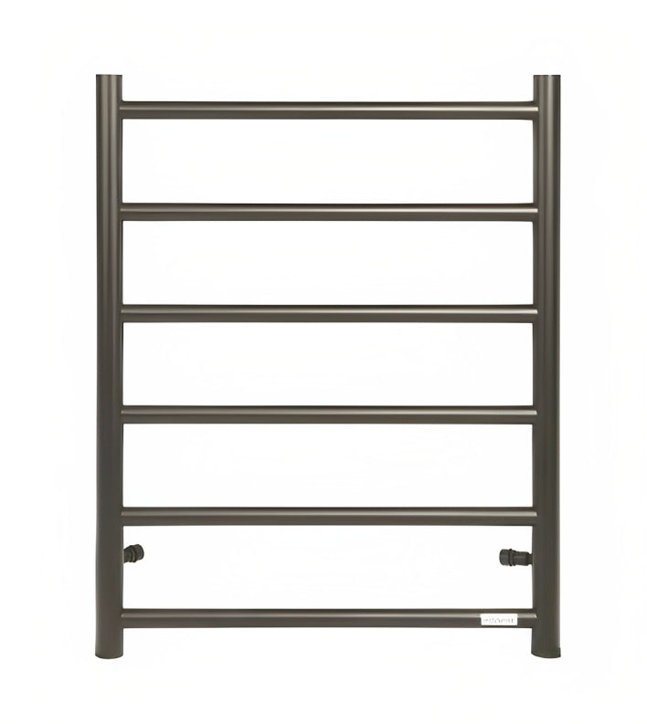 INSPIRE HEATED TOWEL RAIL 6 BAR ROUND GUN METAL