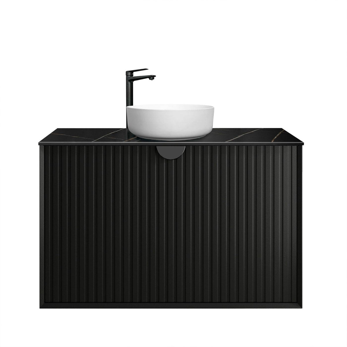 OTTI MARLO MATTE BLACK 900MM WALL HUNG VANITY