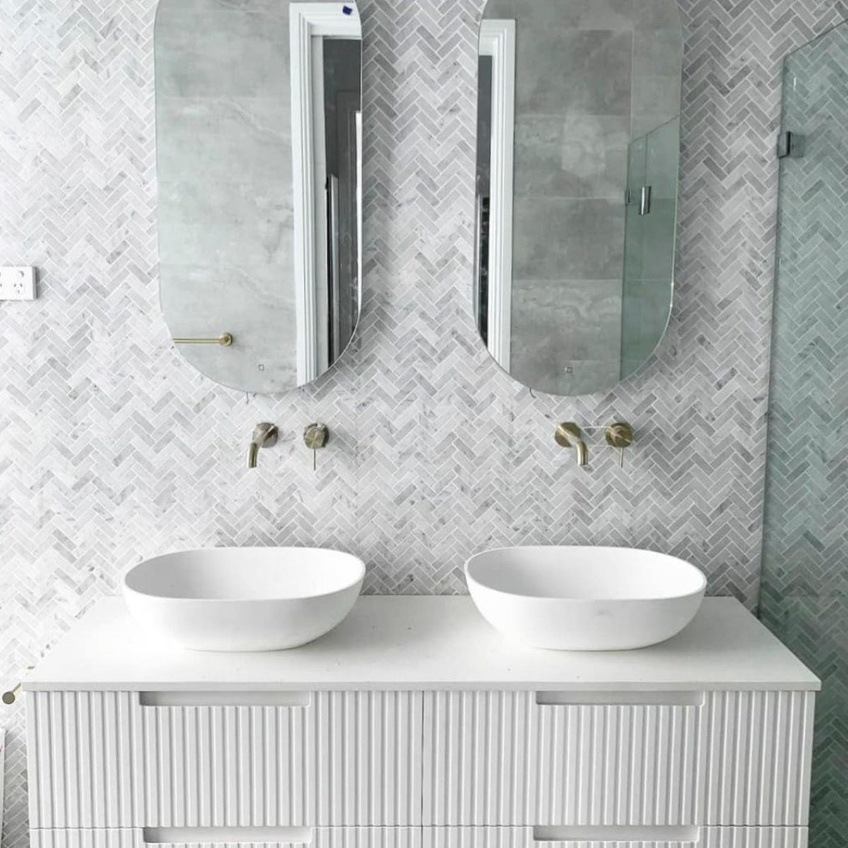 OTTI NOOSA MATTE WHITE 1500MM DOUBLE BOWL FLOOR STANDING VANITY