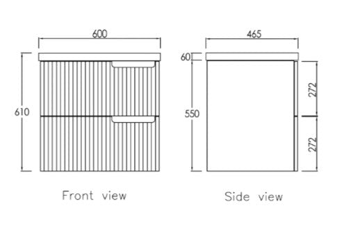 OTTI NOOSA MATTE WHITE 600MM WALL HUNG VANITY