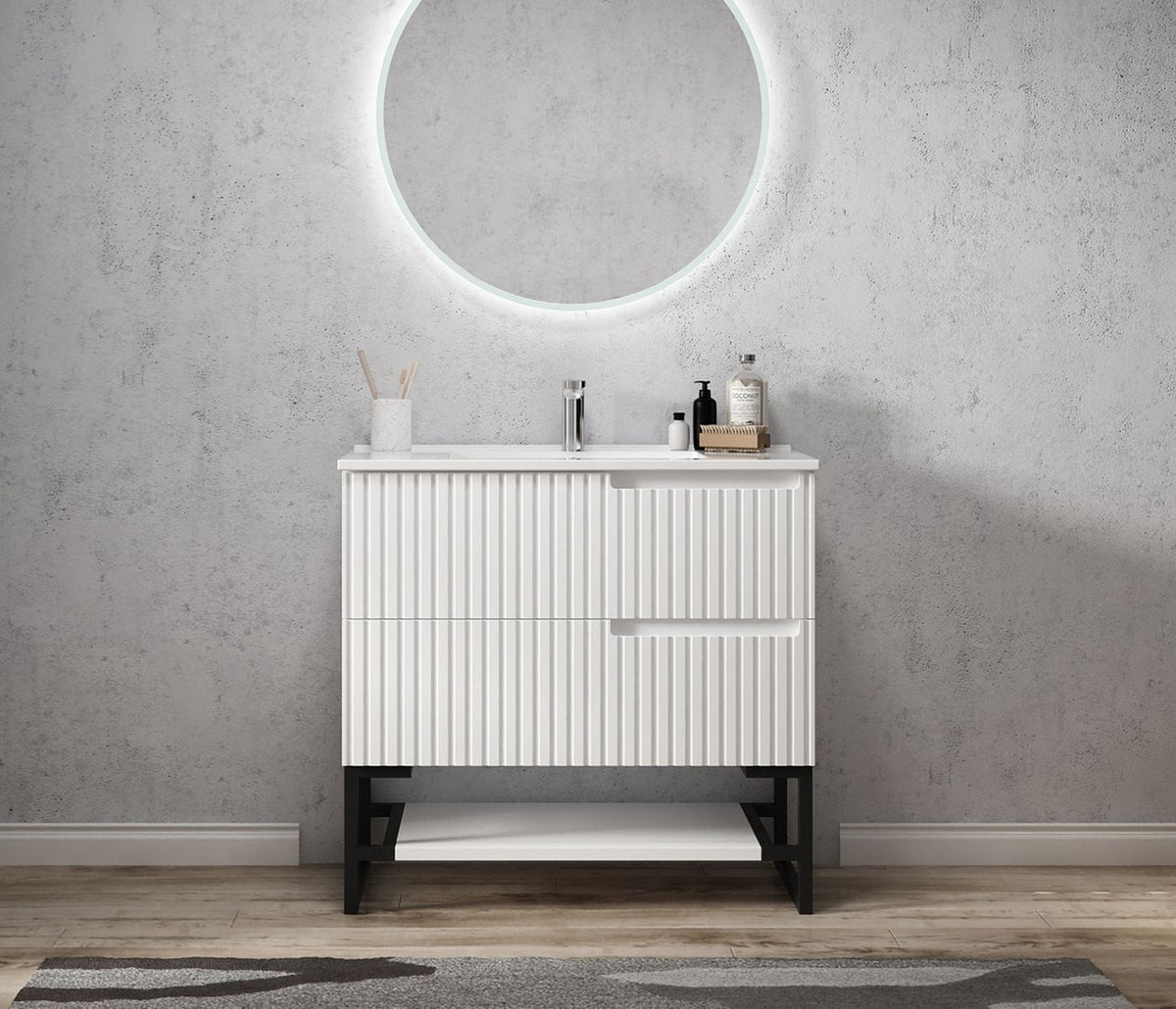 OTTI NOOSA MATTE WHITE 900MM FLOOR STANDING VANITY