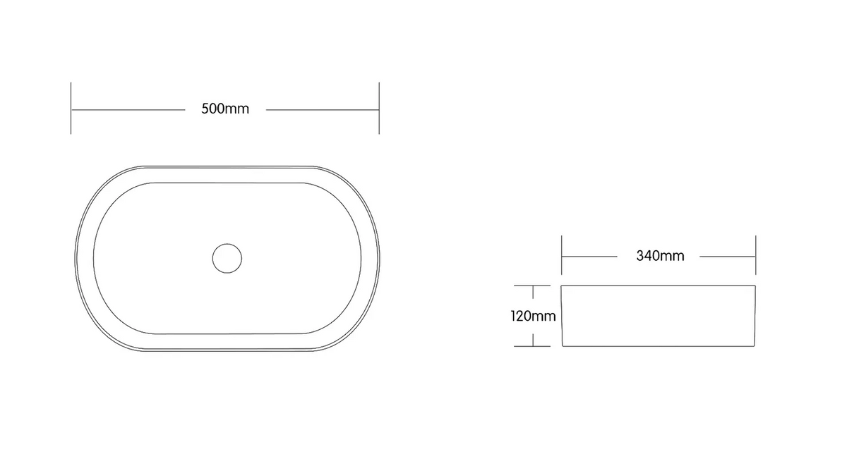 OTTI QUAY OVAL BASIN GLOSS WHITE 500MM