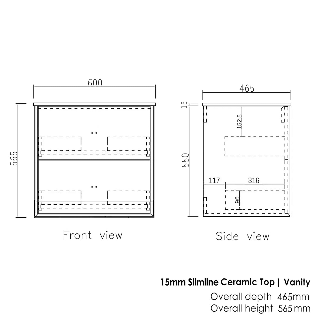 OTTI BOSTON LIGHT GREY 600MM FLOOR STANDING VANITY