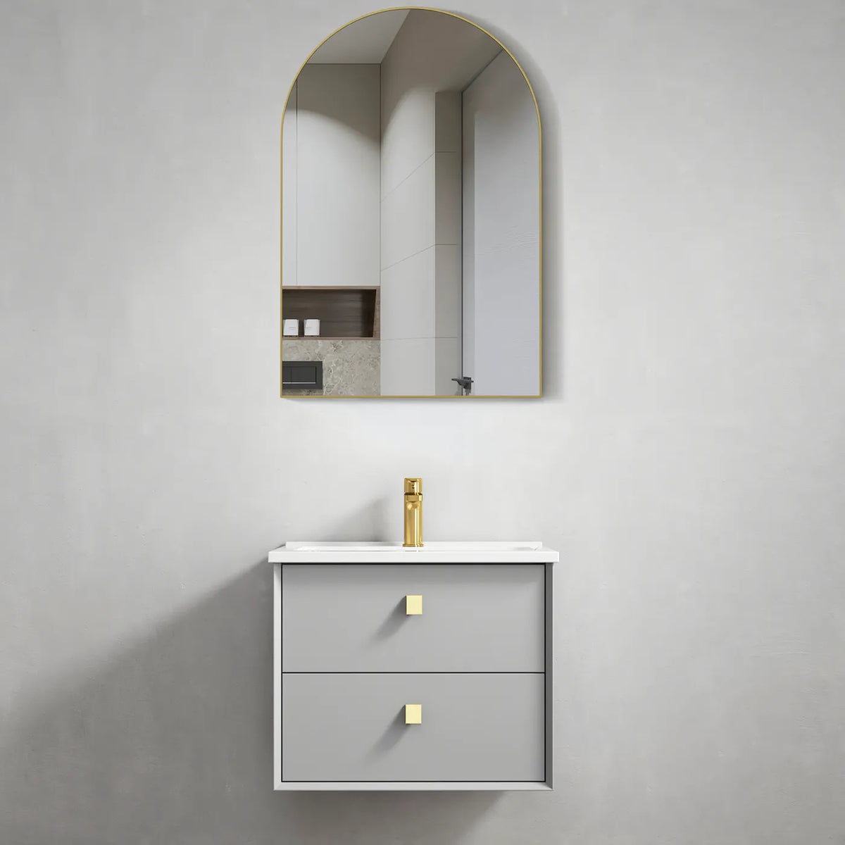 OTTI BOSTON LIGHT GREY 600MM WALL HUNG VANITY