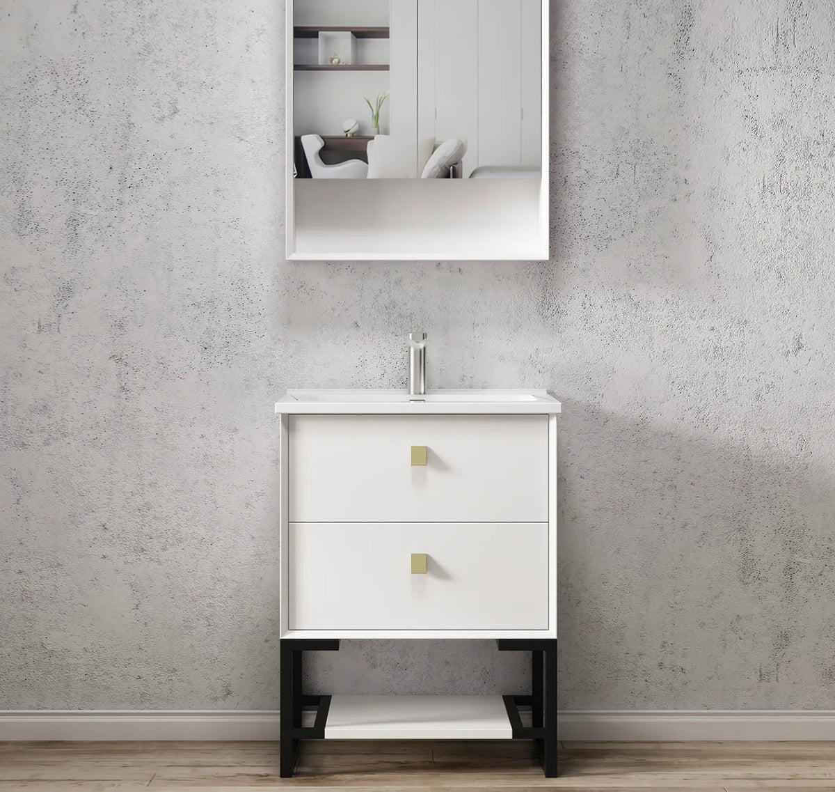 OTTI BOSTON MATTE WHITE 600MM FLOOR STANDING VANITY