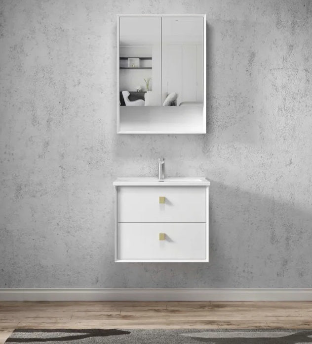 OTTI BOSTON MATTE WHITE WALL HUNG SHAVING CABINET 600MM