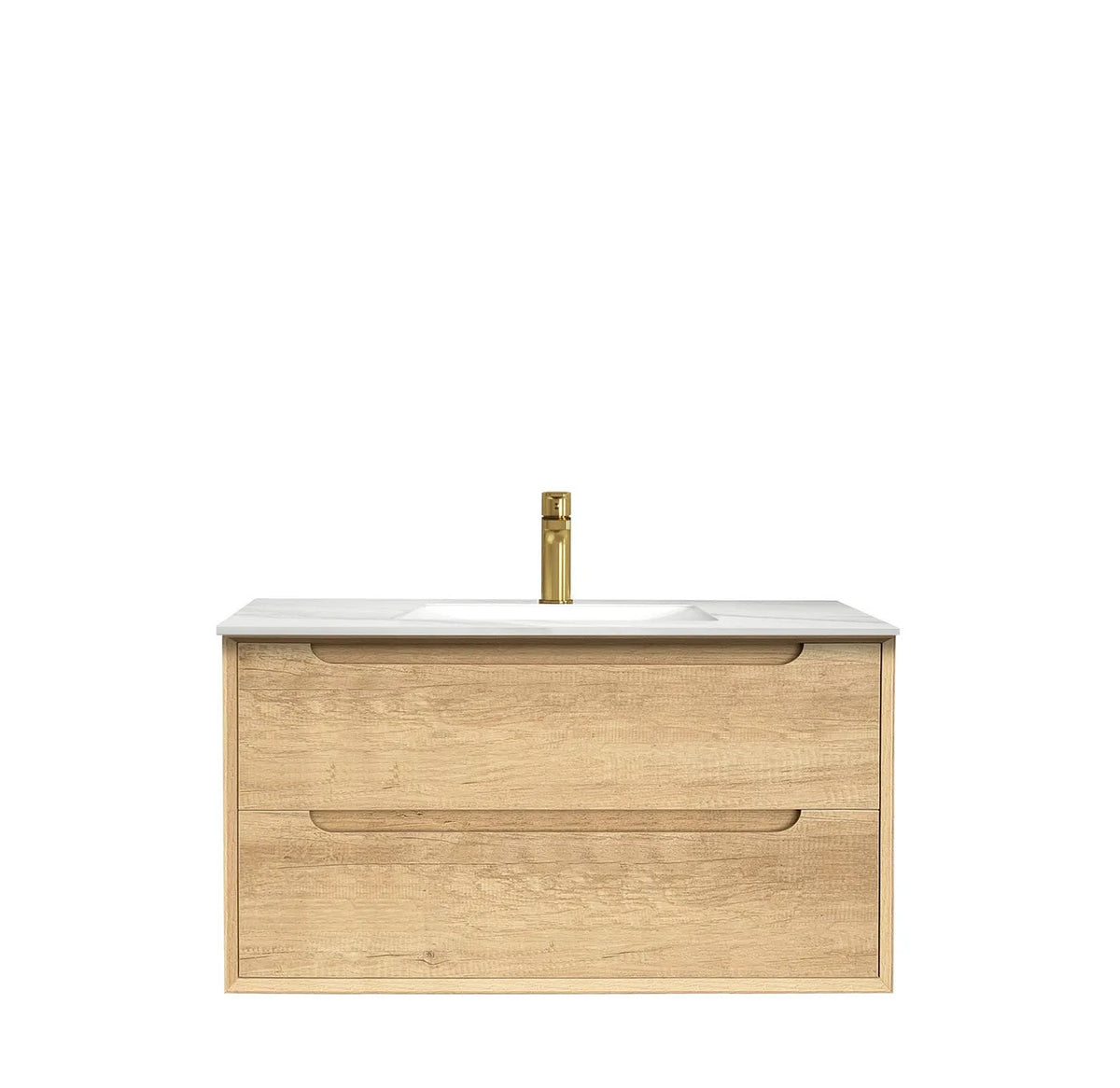 OTTI BYRON NATURAL OAK 900MM WALL HUNG VANITY