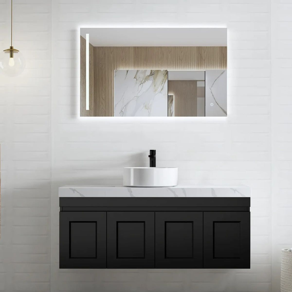 OTTI HAMPTON MARK II MATTE BLACK 1200MM WALL HUNG VANITY