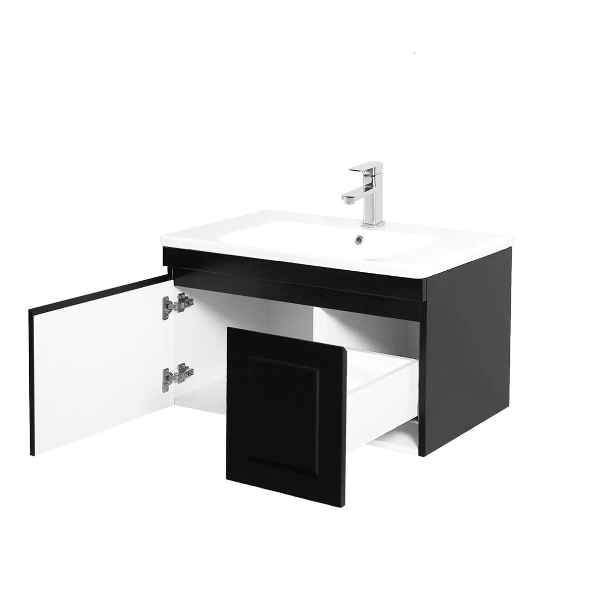 OTTI HAMPTON MARK II MATTE BLACK 750MM WALL HUNG VANITY