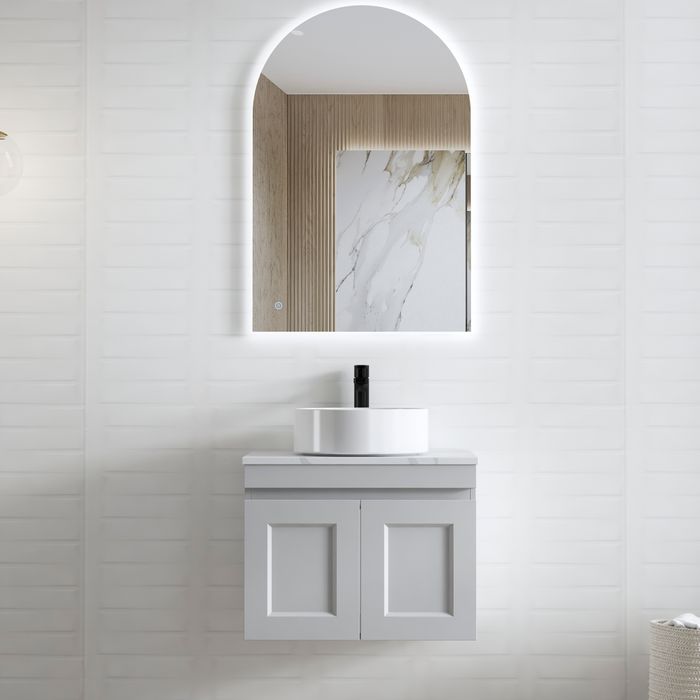 OTTI HAMPTON MARK II MATTE GREY 600MM WALL HUNG VANITY