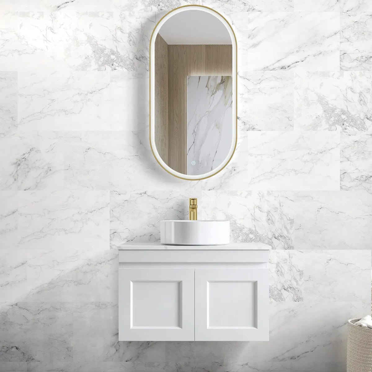 OTTI HAMPTON MARK II MATTE WHITE 750MM WALL HUNG VANITY