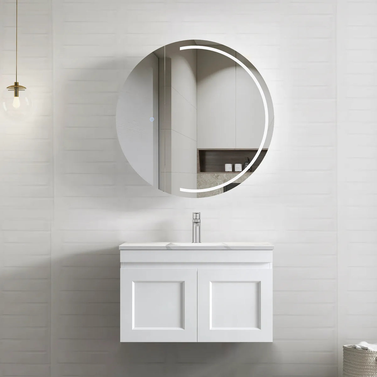 OTTI HAMPTON MARK II MATTE WHITE 750MM WALL HUNG VANITY