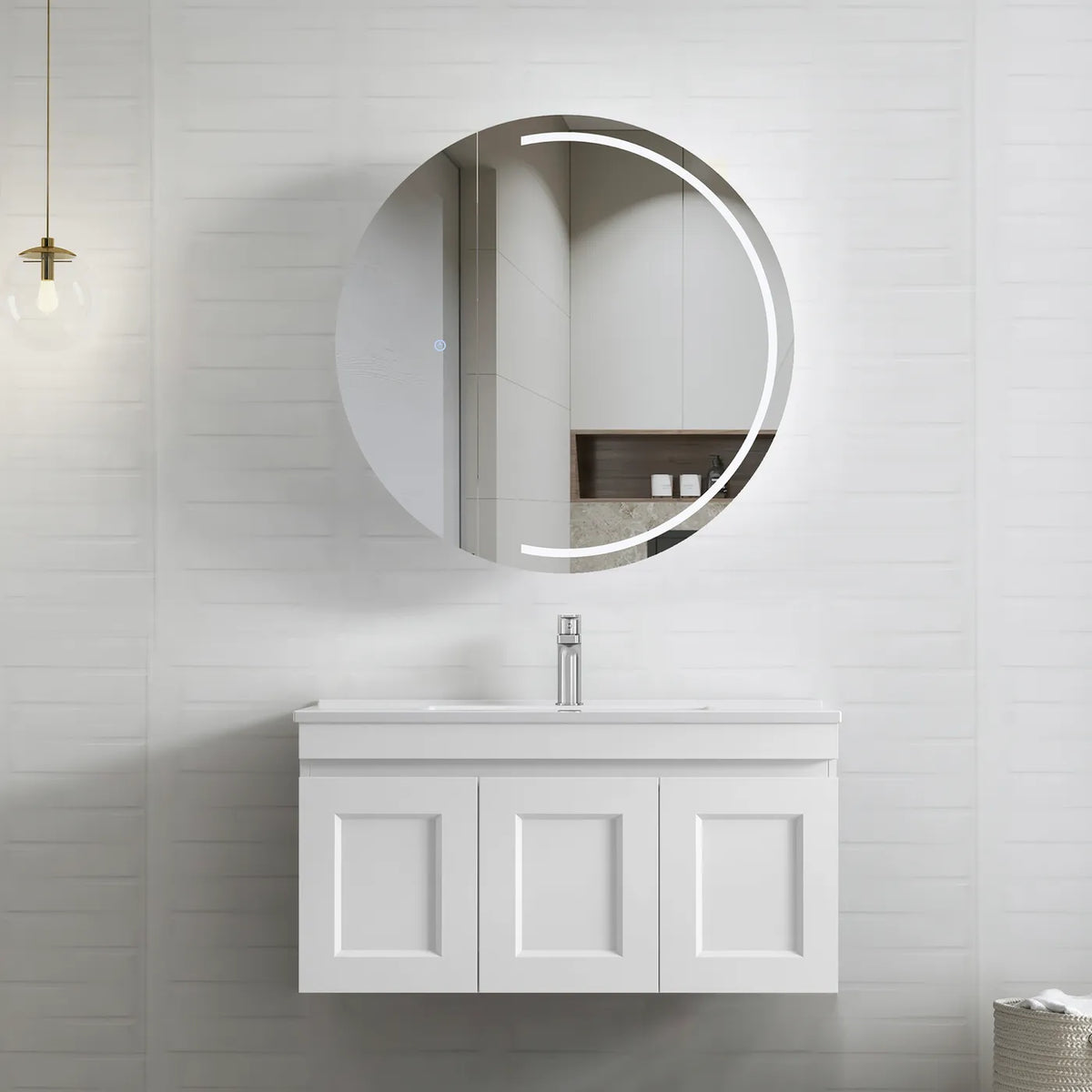 OTTI HAMPTON MARK II MATTE WHITE 900MM WALL HUNG VANITY