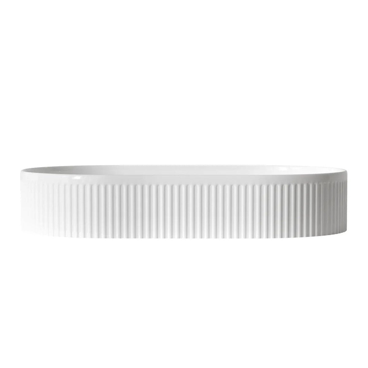 OTTI KENSINGTON FLUTED OVAL BASIN GLOSS WHITE 580MM