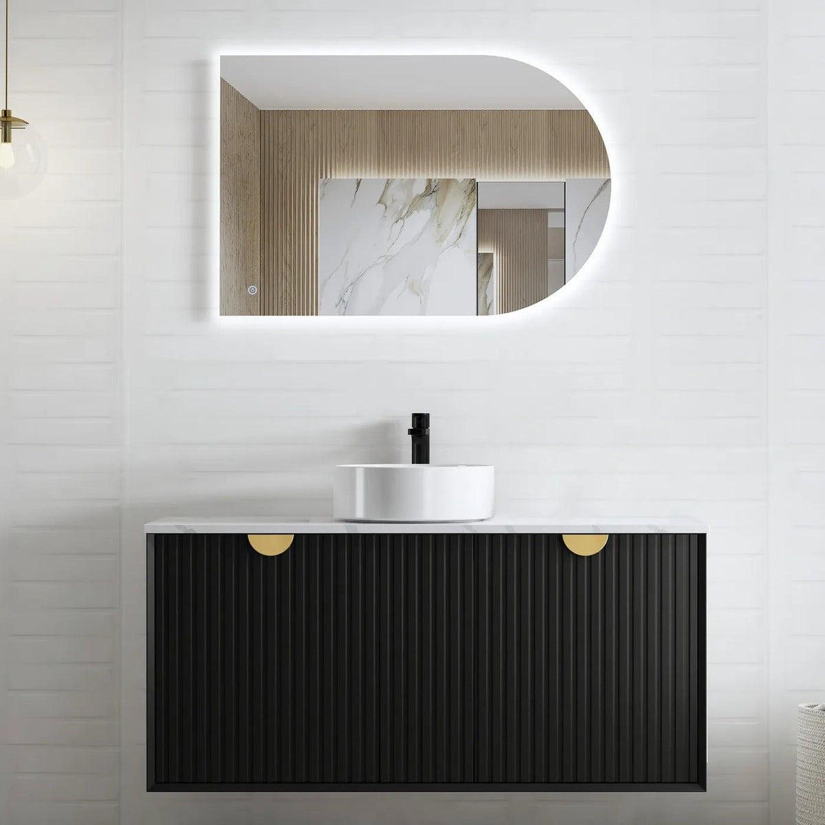 OTTI MARLO MATTE BLACK 1200MM WALL HUNG VANITY