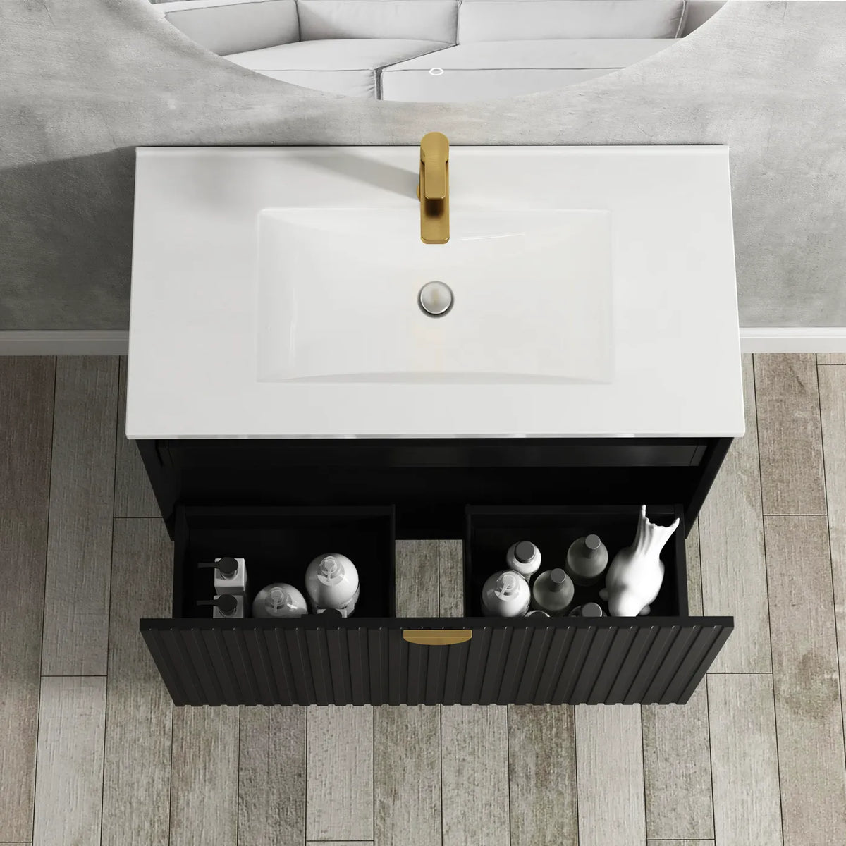 OTTI MARLO MATTE BLACK 750MM FLOOR STANDING VANITY