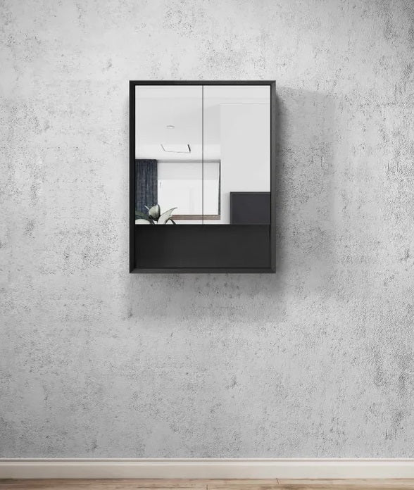 OTTI MARLO WALL HUNG BLACK SHAVING CABINET 600MM