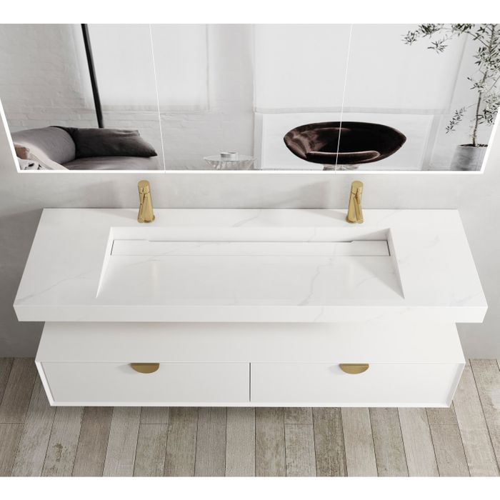 OTTI MOONLIGHT WALL HUNG CABINET AND BASIN WHITE 1500MM