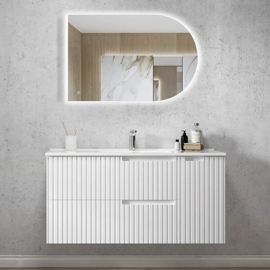 OTTI NOOSA MATTE WHITE 1200MM WALL HUNG VANITY