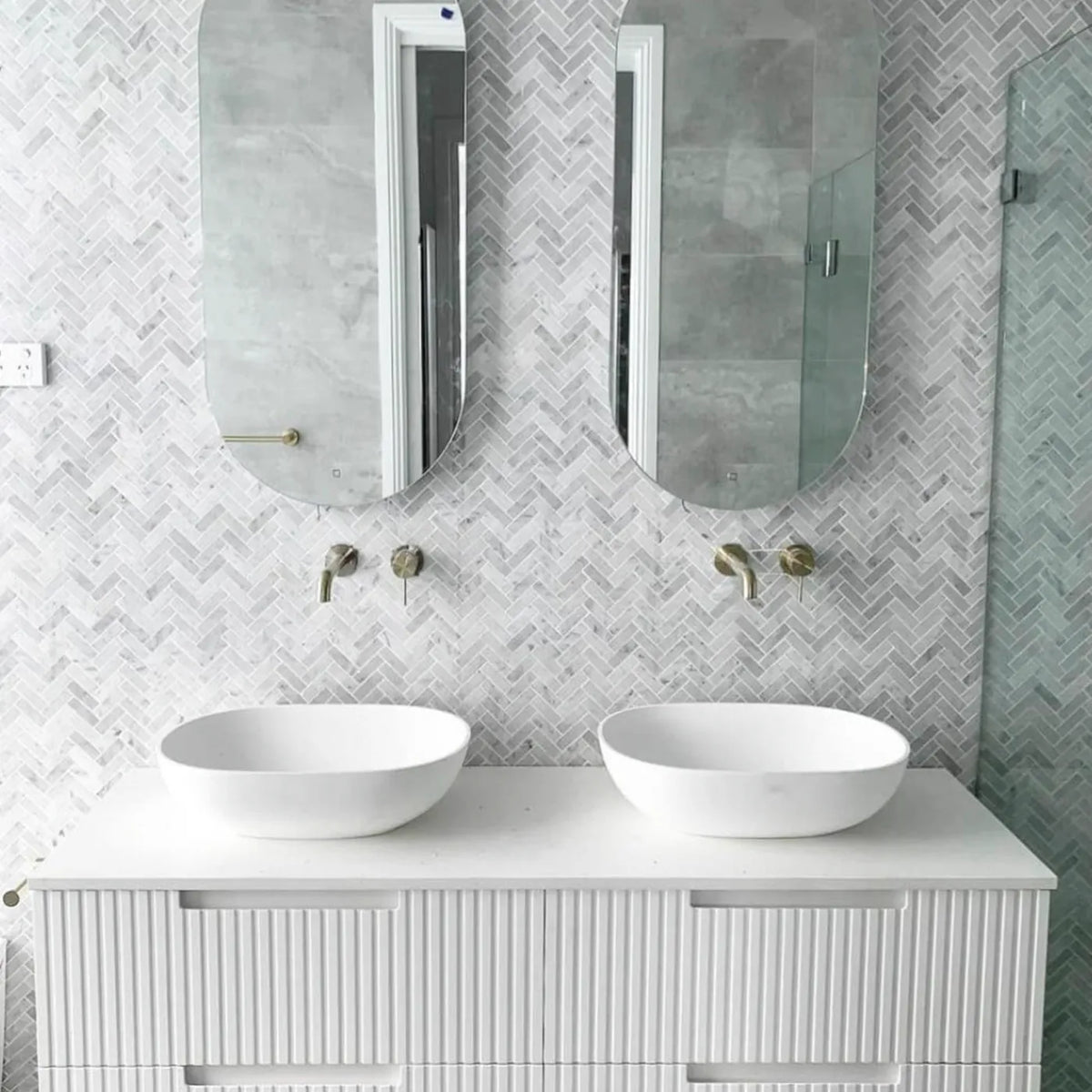 OTTI NOOSA MATTE WHITE 1500MM DOUBLE BOWL WALL HUNG VANITY