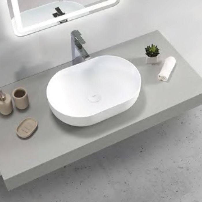 OTTI PORTOFINO SOLID SURFACE BASIN MATTE WHITE 500MM