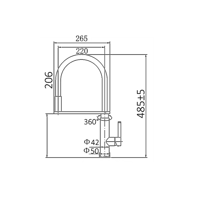 INSPIRE PULL OUT SINK MIXER MATTE BLACK