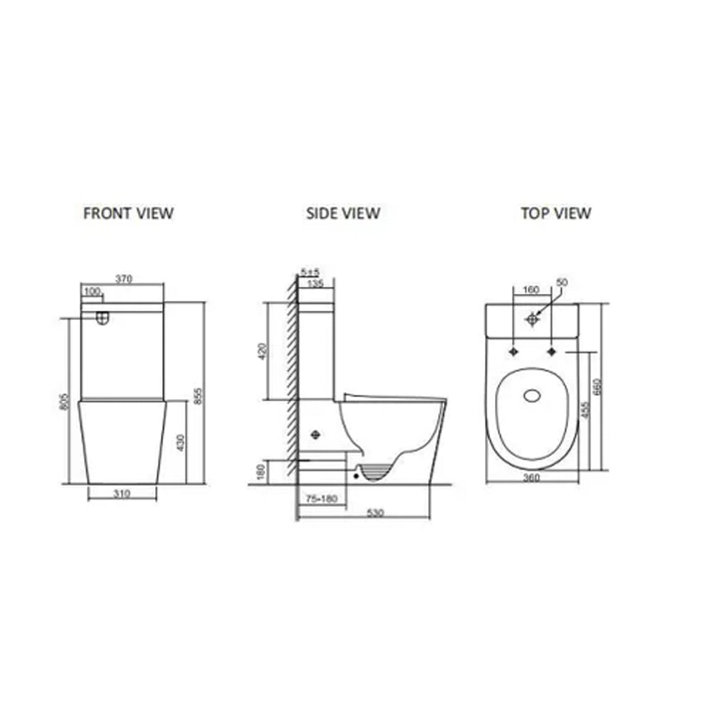 INSPIRE RADIANT TOILET SUITE SLIM SEAT MATTE WHITE