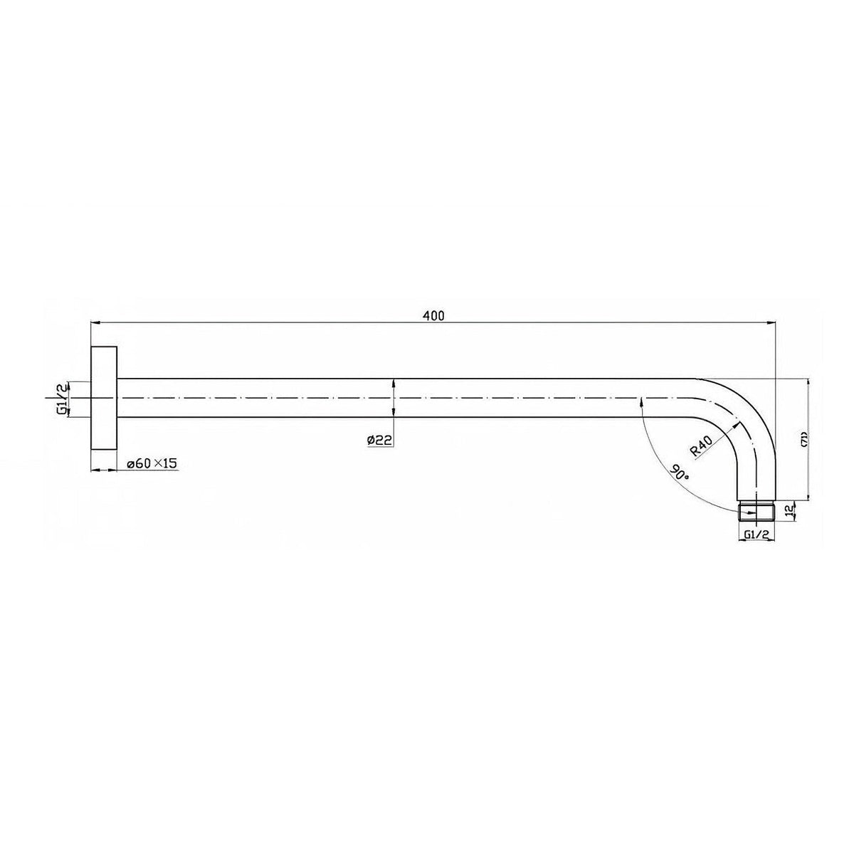 INSPIRE PAVIA W/SHOWER ARM 400M BRUSHED NICKEL