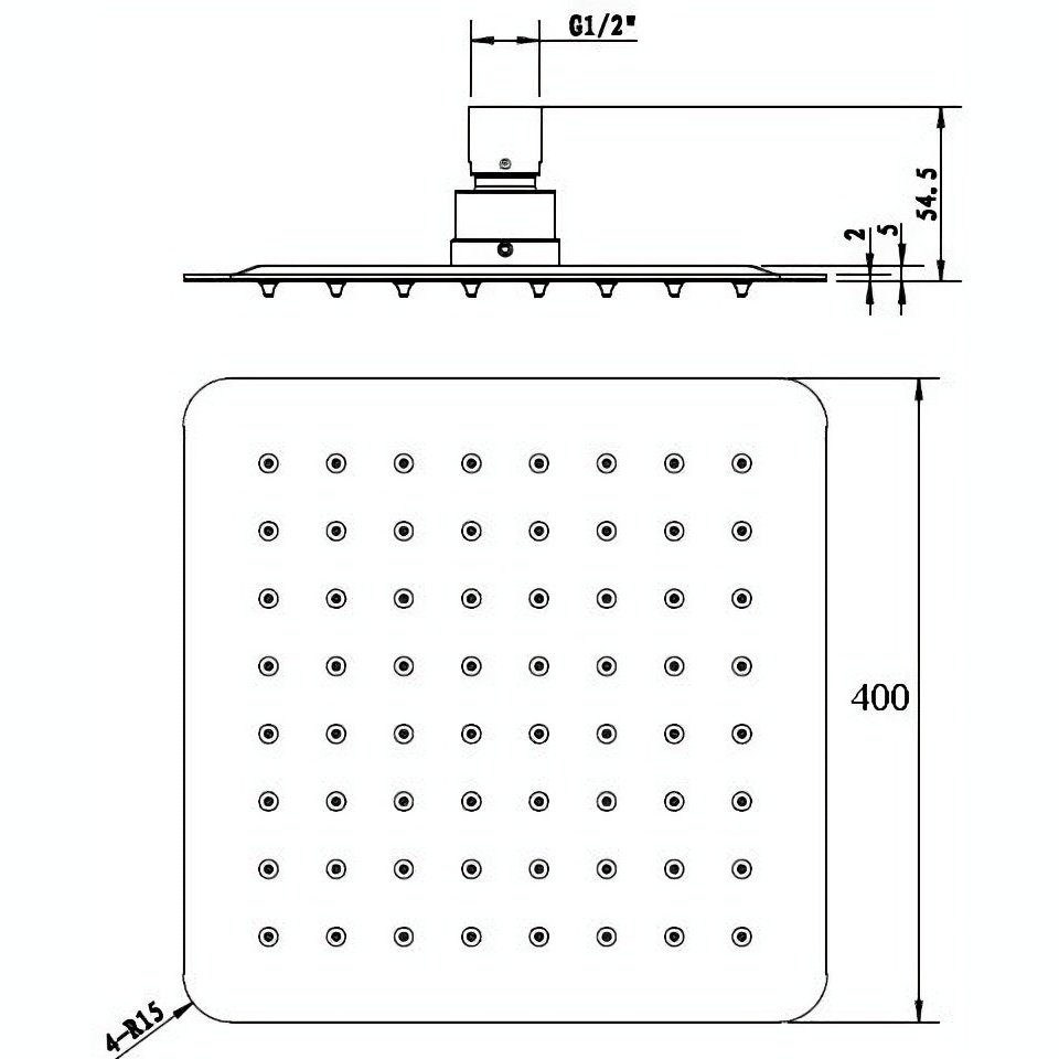 INSPIRE STAINLESS SHOWER HEAD SQ 300 CHROME