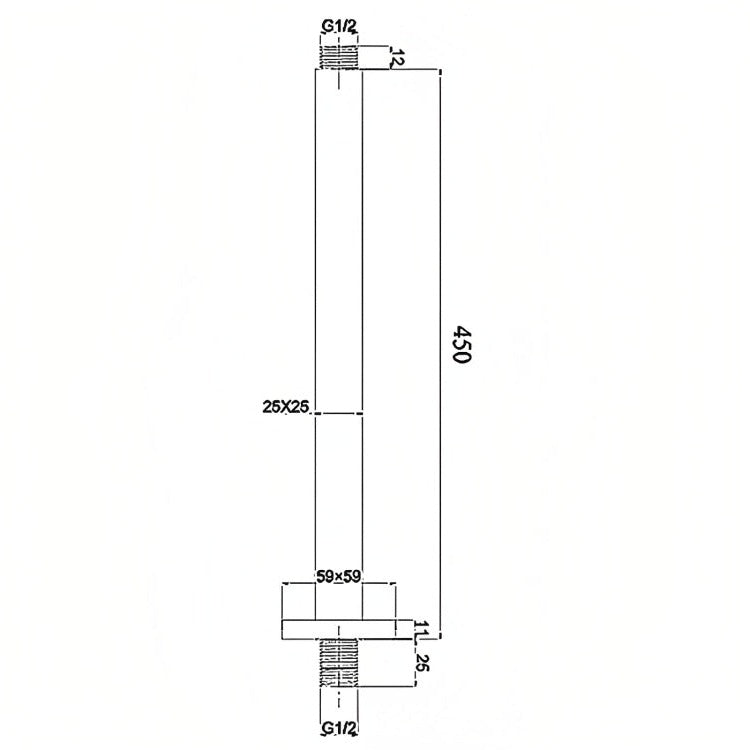 INSPIRE 400 CEILING SHOWER ARM RN CHROME