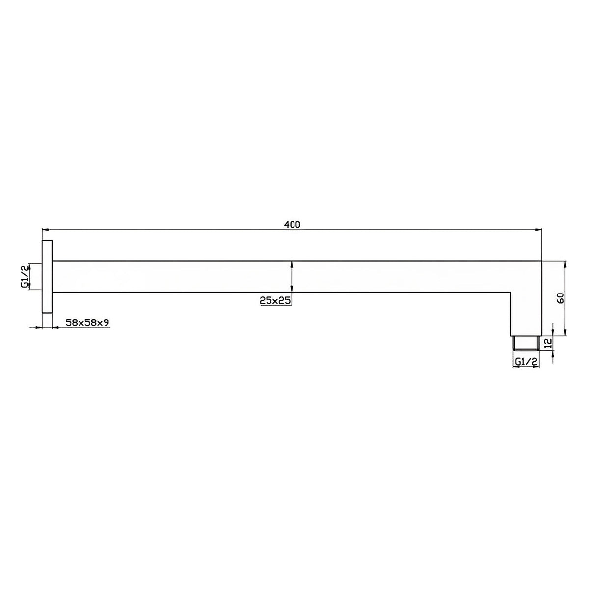 INSPIRE TARAN SHOWER ARM BRUSHED NICKEL