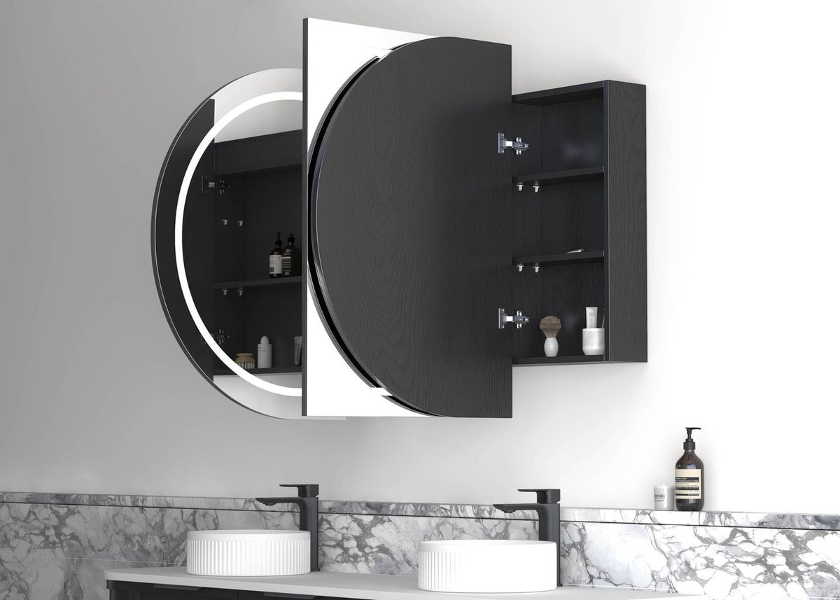 OTTI BONDI BLACK OAK LED SHAVING CABINET 1800MM