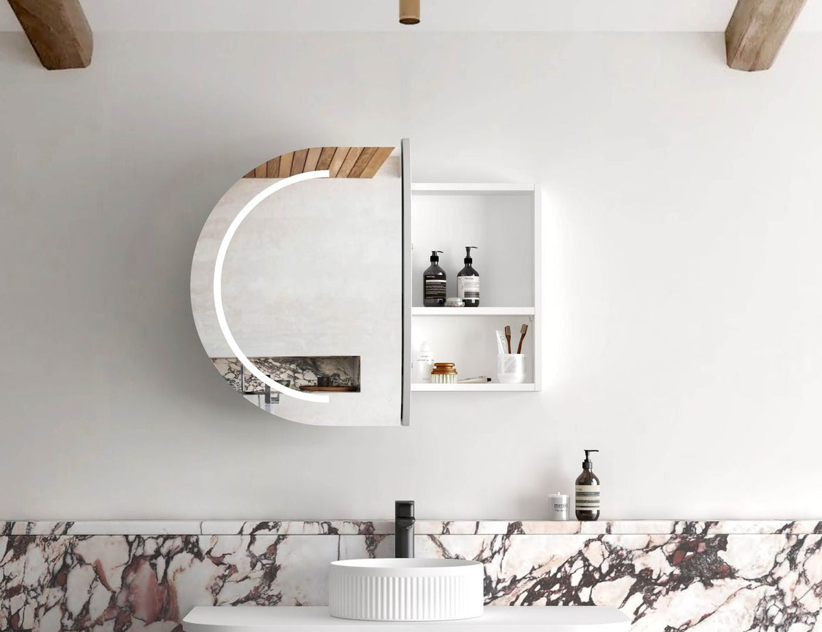 OTTI BONDI MATTE WHITE LED SHAVING CABINET 900MM