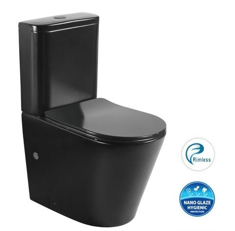 INSPIRE OASIS RIMLESS TOILET SUITE MATTE BLACK