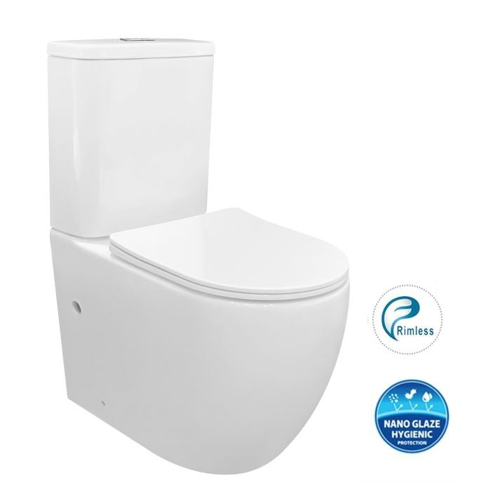 INSPIRE COSENZA RIMLESS TOILET SUITE GLOSS WHITE