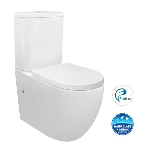 INSPIRE COSENZA RIMLESS TOILET SUITE GLOSS WHITE