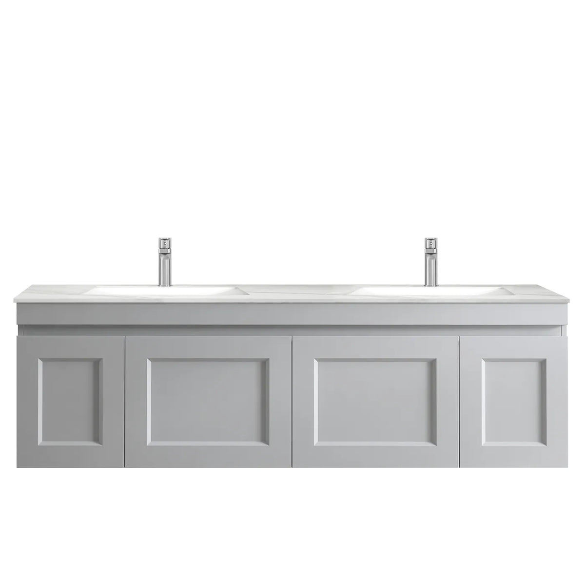 OTTI HAMPTON MARK II MATTE GREY 1500MM DOUBLE BOWL WALL HUNG VANITY